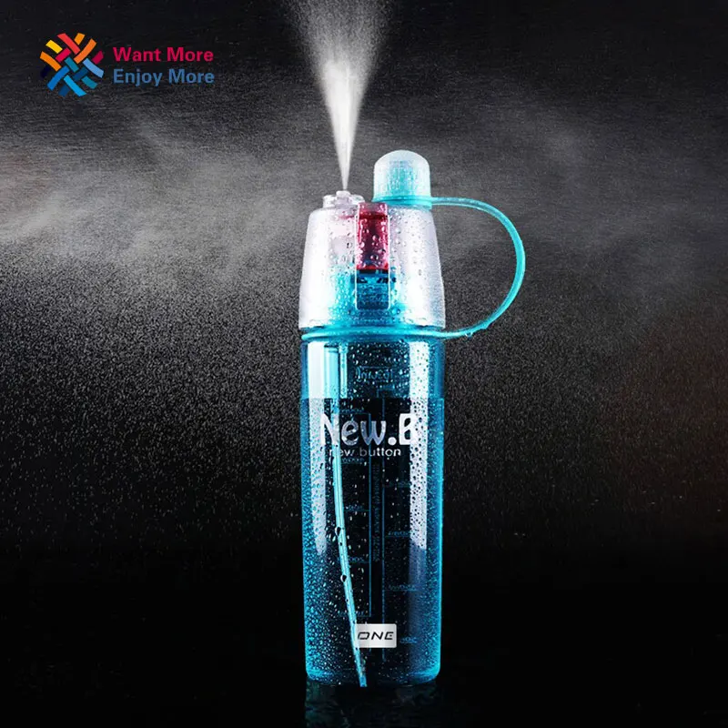 

Creative Button Water Bottle Mist Spray Bottle Portable Atomizing Bottle Professional Sport Bottle For Climbing Cycling