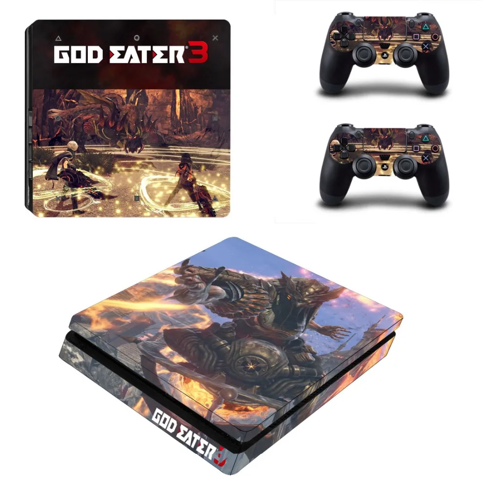 Игра God Eater 3 PS4 тонкий кожи виниловая наклейка, стикер для Playstation 4 консоли и 2 контроллеры PS4 тонкий кожи Стикеры