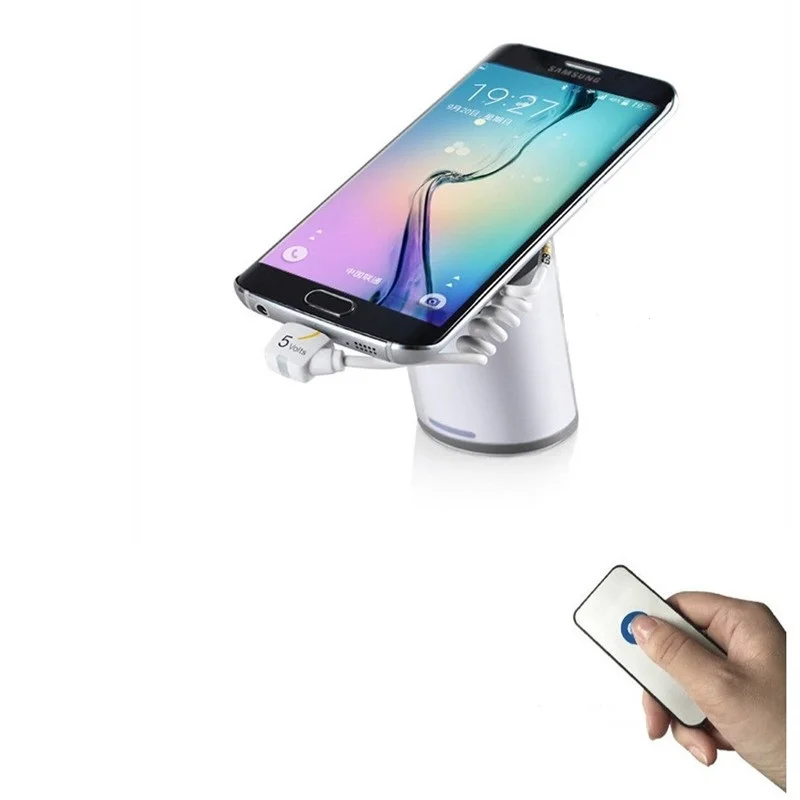 Mobile phone Security Display Stand Alarm cellphone anti-theft Holder White for store exhibition security