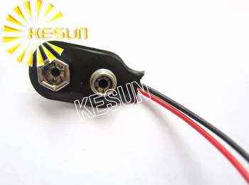 

FREE SHIPPING 50PCS x 9V Battery Snap-on Connector Clip with 150mm Wire Holder Cable Leads Cord