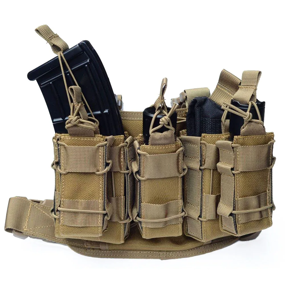 TTGTACTICAL Tactical Drop Leg Rig со съемным двойным штабелером Mag Pouch& 1 одиночный Mag Pouch, Molle Drop Leg Platform