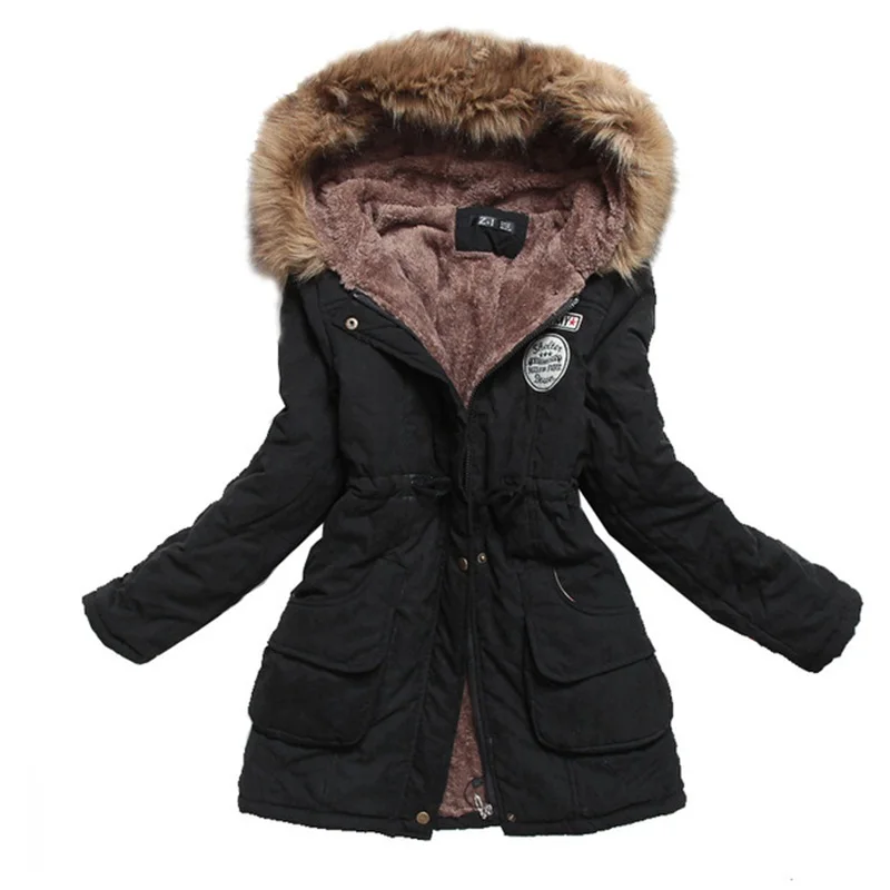 Autumn Winter Jacket Women Parka Warm Jackets Fur Collar