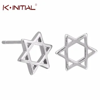 1pair 925 Sterling Silver Fashion Sea Star Starfish Stud Earrings Star of David Jewish Earringf or Women Jewelry Accessories