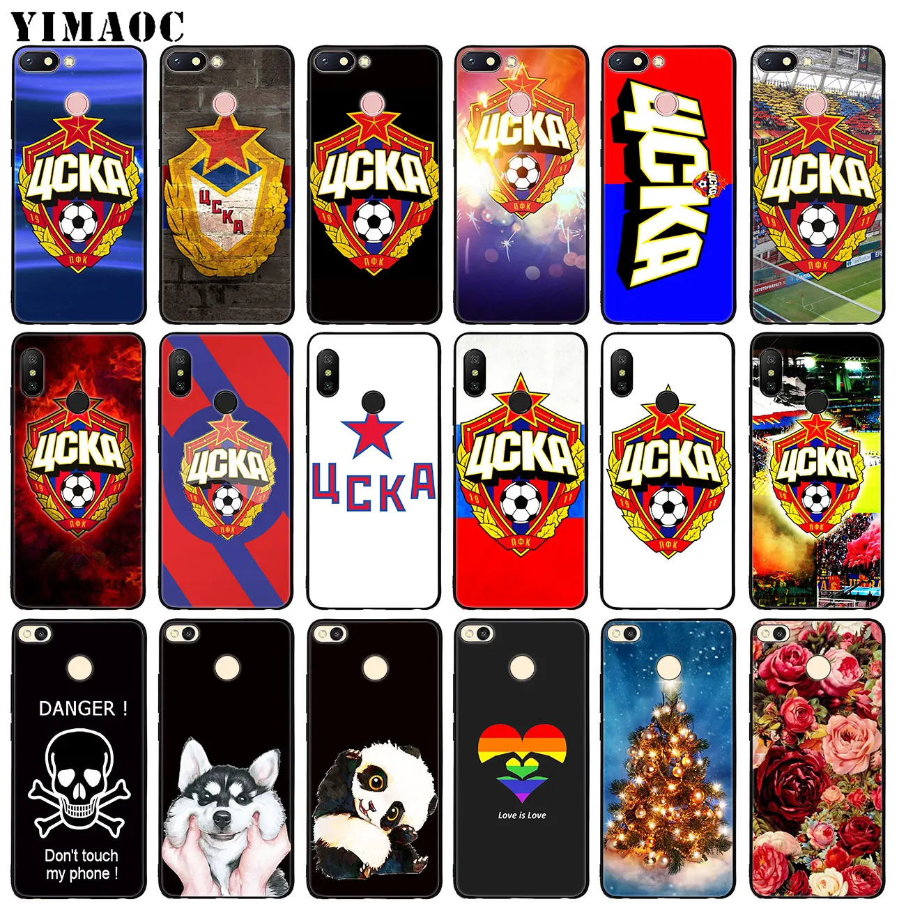 

YIMAOC PFC CSKA Moscow Soft Silicone Case for Xiaomi Redmi 6A 5A Note 7 4 4X 5 Plus 6 Pro Mi Plus Black flower TPU Cover