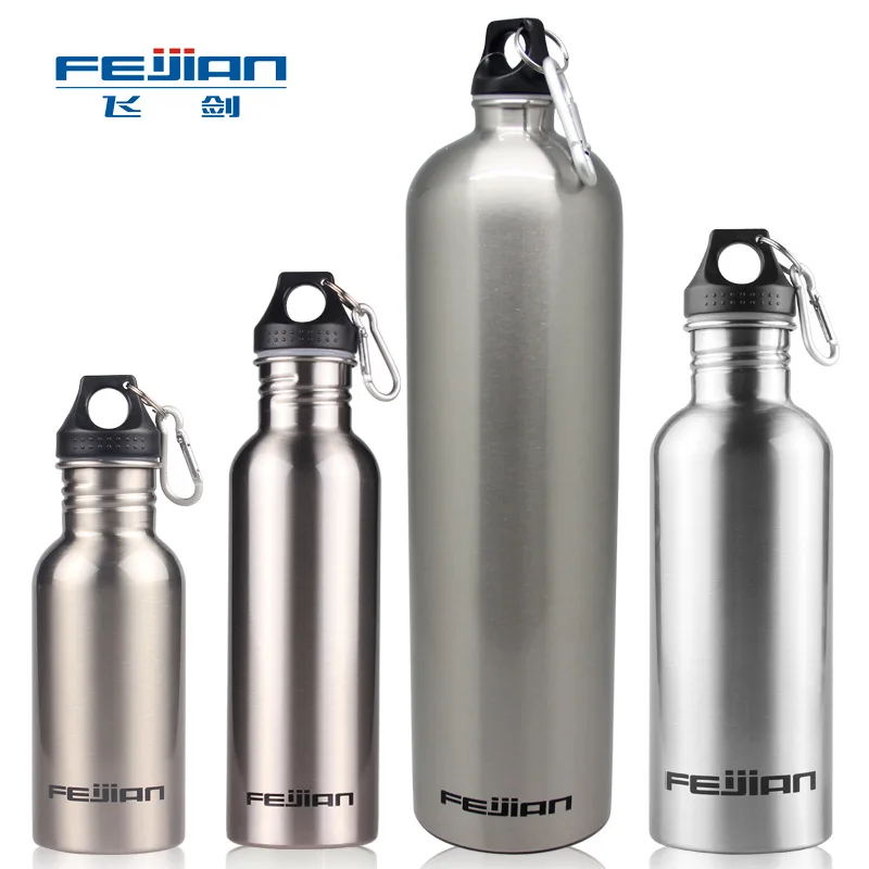 FEIJIAN, Спортивная бутылка для воды, фляга из нержавеющей стали, широкая горлышко, герметичная фляга, 500 мл, 750 мл, 1000 мл, 1800 мл, л