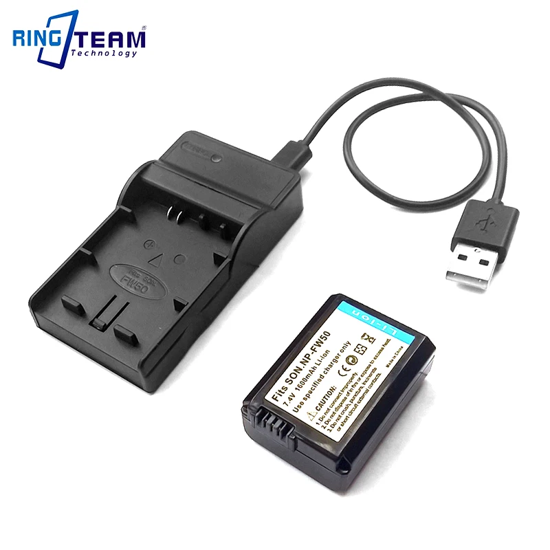 

2-in-1 NPFW50 NP-FW50 Battery & USB Charger for Sony Alpha NEX and SLT Cameras A33 A37 A55 A3000 A7 A7R A6000 A6300 A6500 A7000