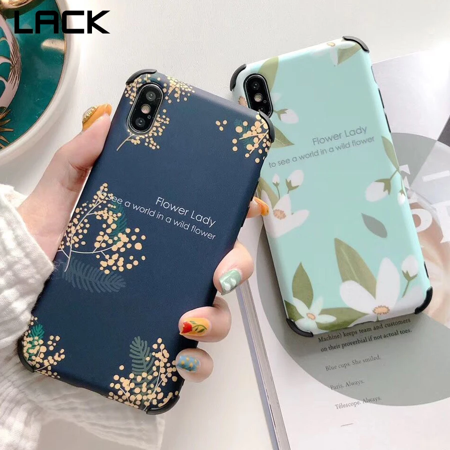 

LACK Plants Leaf Flower Anti-knock Phone Cases For iPhone XS Max Cases For iphone XR X 7 6 6S 8 Plus Candy Color Back Cover HOT