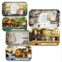 Железная коробка Кукольный домик ручной работы деревянные маленькие игрушки-головоломки миниатюрный кукольный домик игрушечная мебель дом кукла для подарка на день рождения