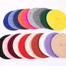 Новое поступление для малышей унисекс Винтаж Зима Осень милый берет художника кепки шерстяные Ретро художника плоская шляпа