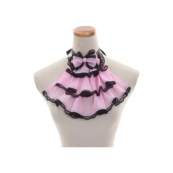 

Victorian Pink Lace Jabot Cravat Edwardian Steampunk Medieval Fancy Dress Wedding Party Cravat Self-Tie