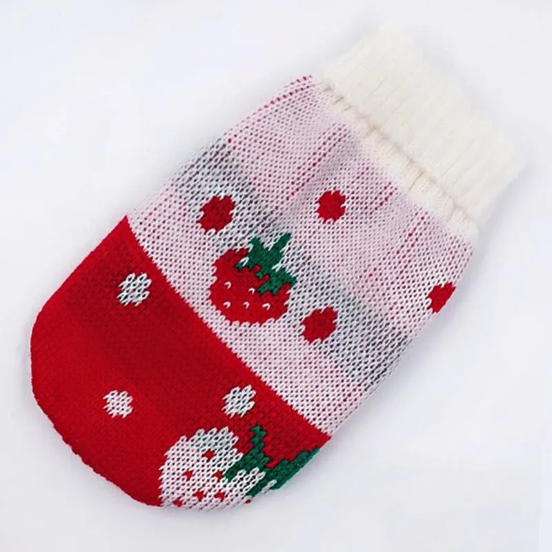 Зимняя одежда с рисунком кота; теплый Рождественский свитер для маленьких собак; Одежда для питомцев; пальто для собак; куртка с рисунком котенка; Ropa Para Perros - Цвет: Strawberry