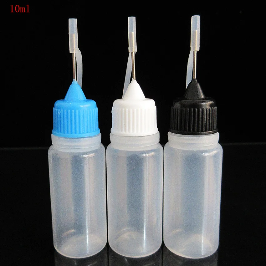 

100pcs Dropper Empty LDPE Squeeze Bottle,10ml Needle Eye Drops Bottle for E Liquid,Stamp Ink ,Refillable Plastic Small Bottle