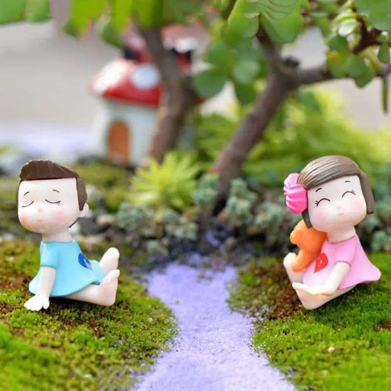 

Desktop Decoration Micro Landscape 1Pair Lovers Couple Miniature Fairy Figurines Action Figures Accessories Terrarium Succulents