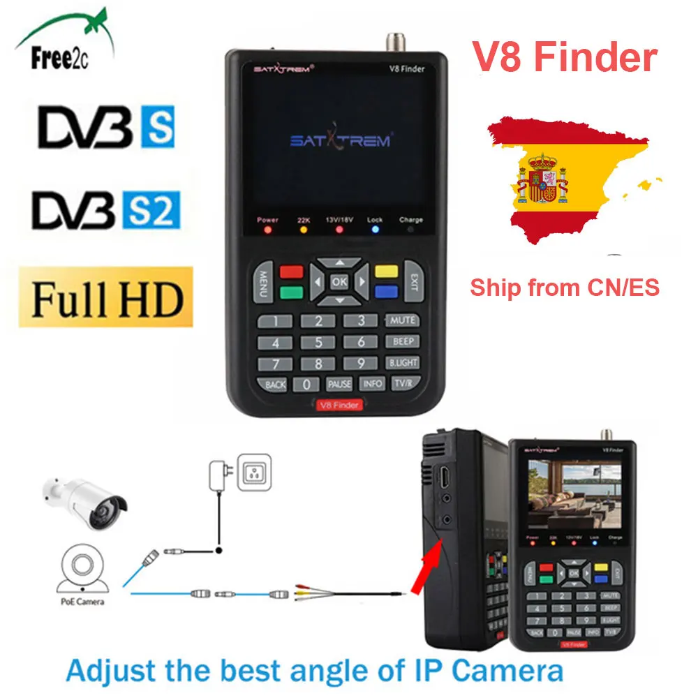 V8 Finder DVB-S2 спутниковый искатель высокой четкости MPEG-4 DVB S2 Full 1080P FTA 3 5 дюймов LCD Sat |