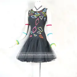 Костюмы для латиноамериканских танцев платье для танцев для модная одежда для девочек Костюмы для бальных танцев Танцы платье для Детская