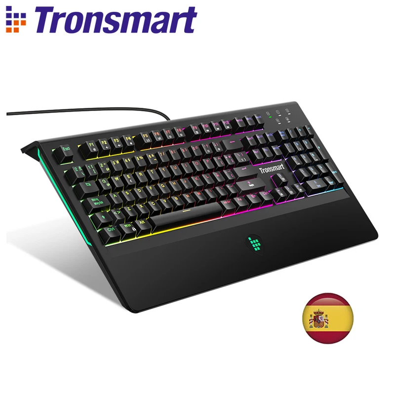 

[Spanish Version] Tronsmart TK09R Gaming Keyboard Mechanical Keyboard Gamer RGB Backlit, Macro, Blue Switches for Data 2