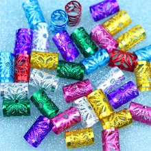 50 шт 15 мм 8 цветов смешанные бусины регулируемые косички для волос дреды бусины Регулируемые кольца для косичек запонки ювелирные изделия в виде труб