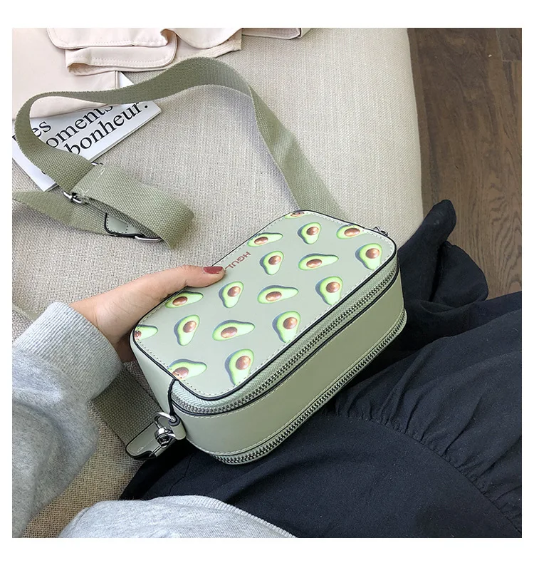 Сумка с фруктовым авокадо, маленькая сумка на плечо в форме коробки, Клубничная сумка через плечо, сумка-арбуз, модная сумка-мессенджер