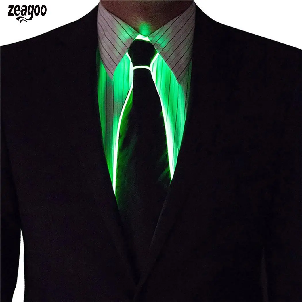 Мужской повседневный прочный практичный светящийся светодиодный галстук 48 см/18,4 дюйма осветительный галстук 2 батарейки АА(не входят в комплект