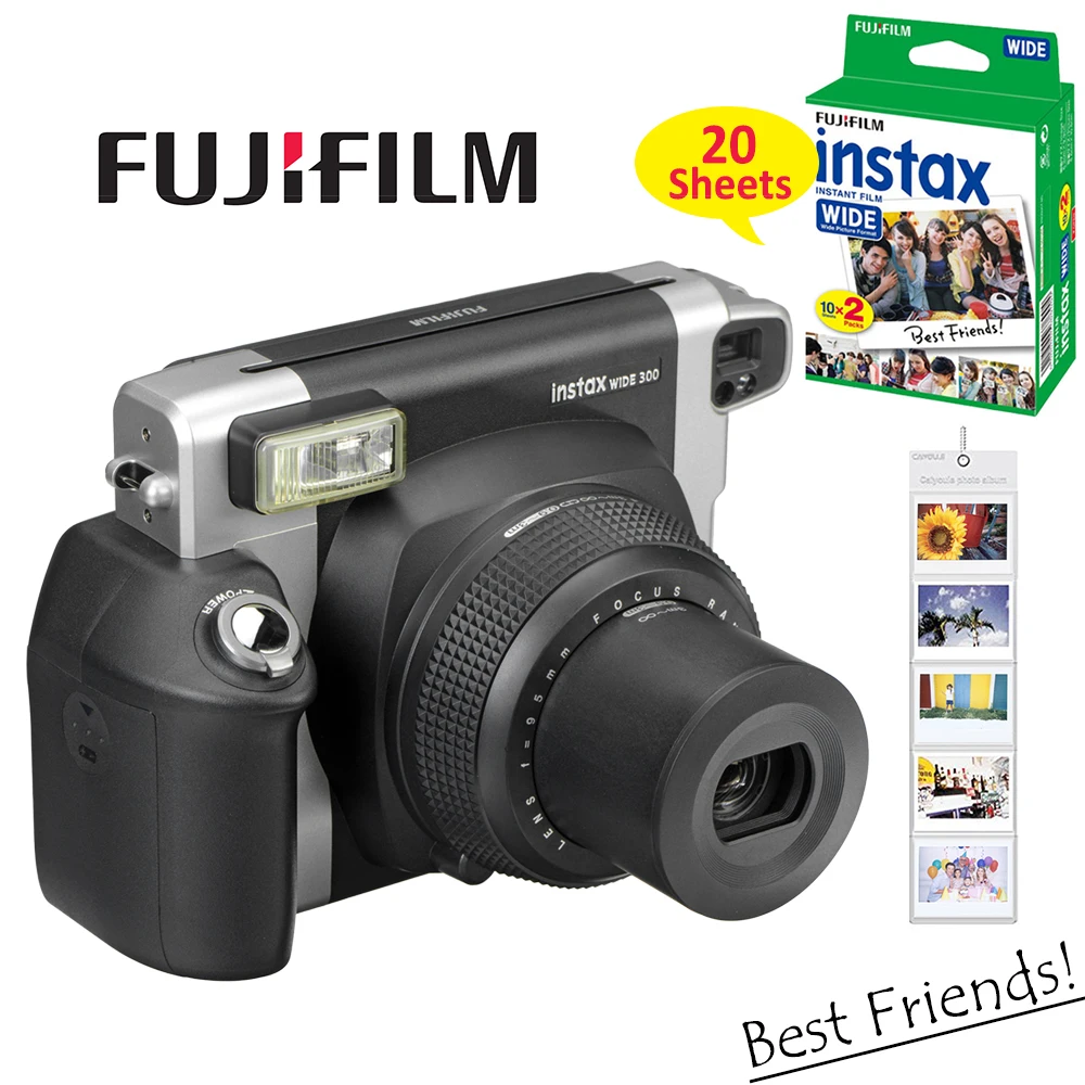 Geurig lekkage terug 100% Authentic Fujifilm Instax Wide 300 Film Instant Camera + Fuji Instant  210 Wide Plain White Frame 20 Sheets Color Photos - Film Cameras -  AliExpress