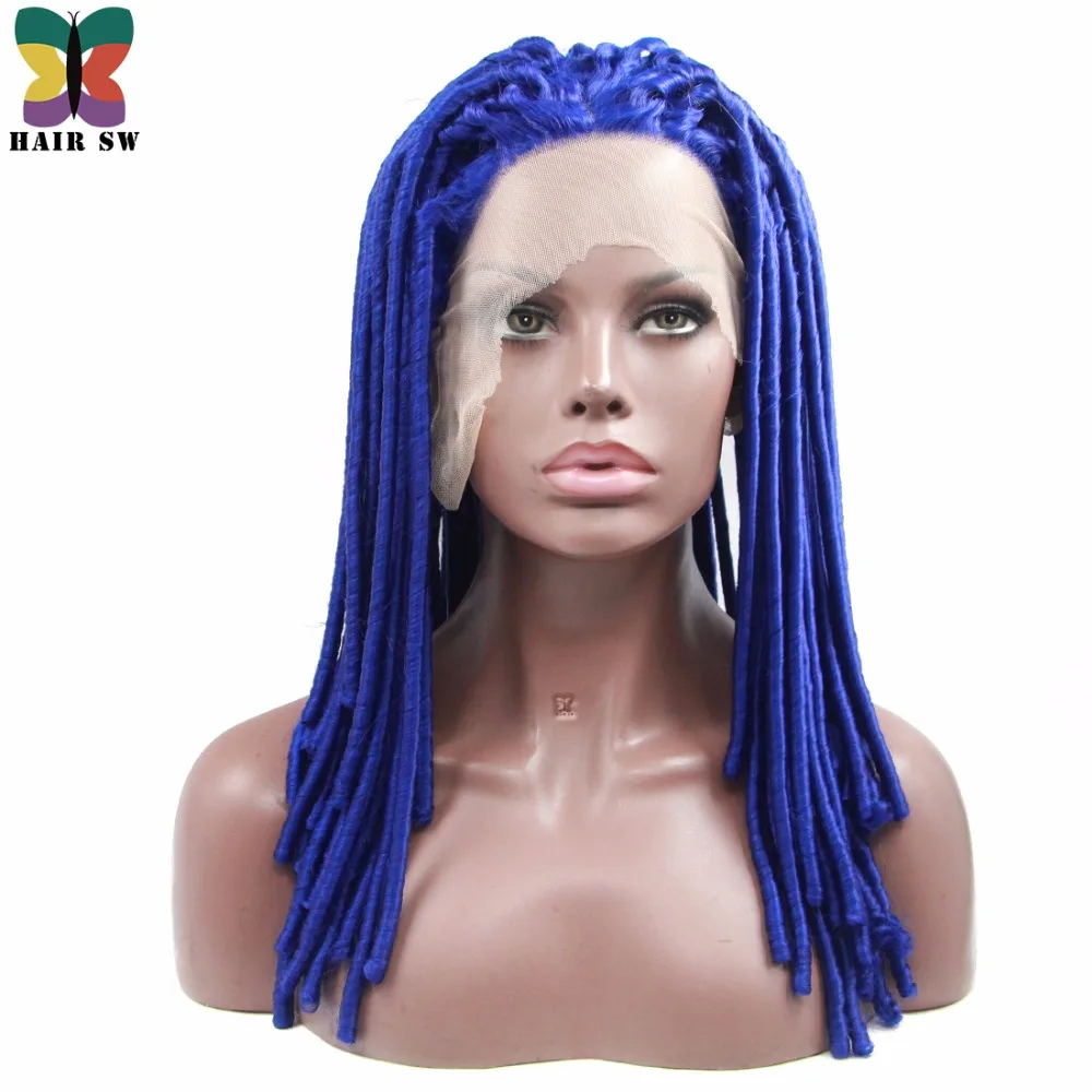 HAIR SW Long Straight Dreadlock Synthetic Lace Front Wig Blue/Natural
