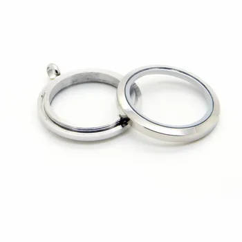 

10Pcs/lot Mix Size Round Silver Plain Screw Floating Locket 316L Stainless Steel living Memory Glass Locket Pendant