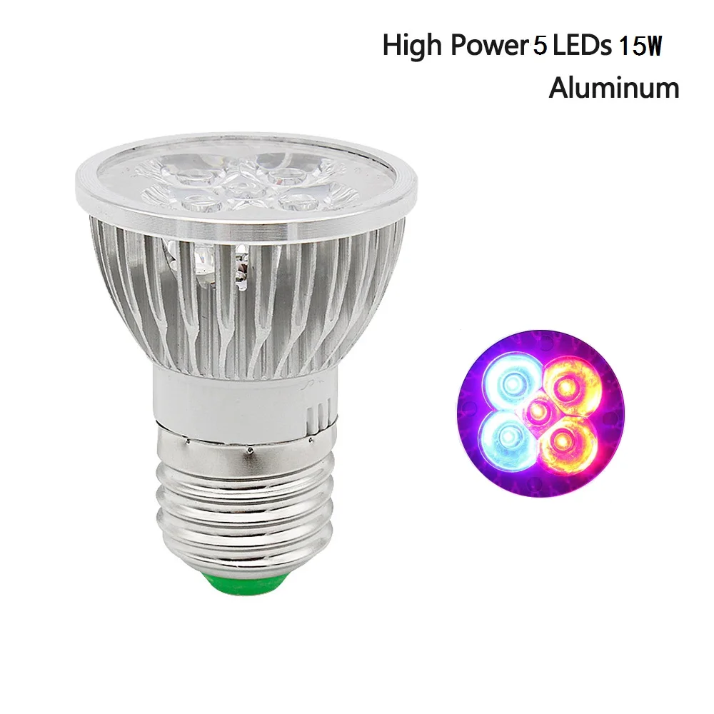 1 шт. полный спектр лампы для выращивания растений E27 12 Вт 15 Вт 18 Вт 25 Вт AC85-265V светодиодные лампы для выращивания растений для теплицы гидропоники системы растений
