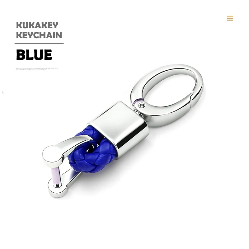 Винтажный кожанный браслет брелок для ключей автомобиля металла Автоматическая ключевая цепь кольцо для Audi TT MK1 A3 8L Q7 A6 4G 4F C6 Q3 ключница аксессуар - Название цвета: Blue-Short