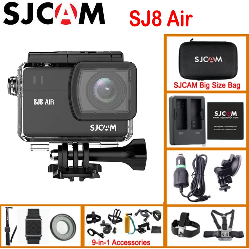 SJCAM SJ8 Air сенсорный экран 14MP экшн-камера WiFi 1200mAh DV видеокамера с дистанционным управлением водонепроницаемая Спортивная камера полный комплект коробка
