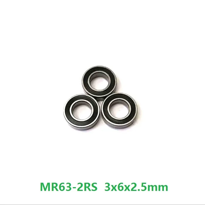 MR63 2RS MR63RS RS 3x6x2 5 мм миниатюрный резиновый шарикоподшипник с глубоким желобом 3*6*2 673