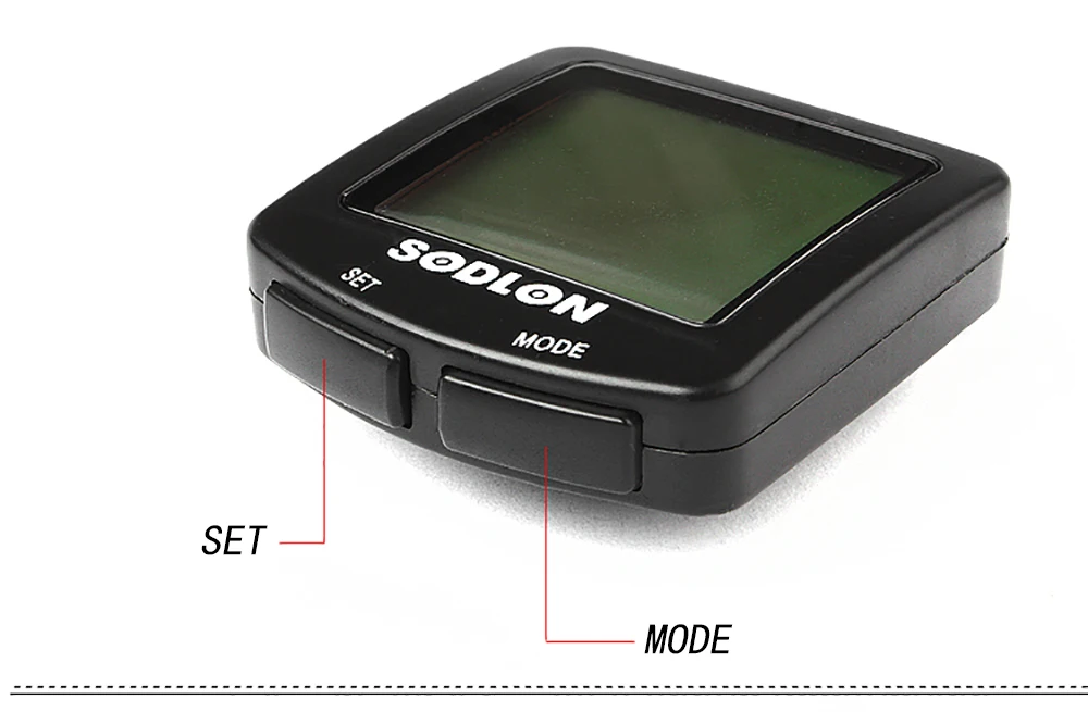 SODLON велосипедный компьютер lcd цифровой дисплей секундомер Водонепроницаемый одометр для велосипеда Спидометр ночной Светильник