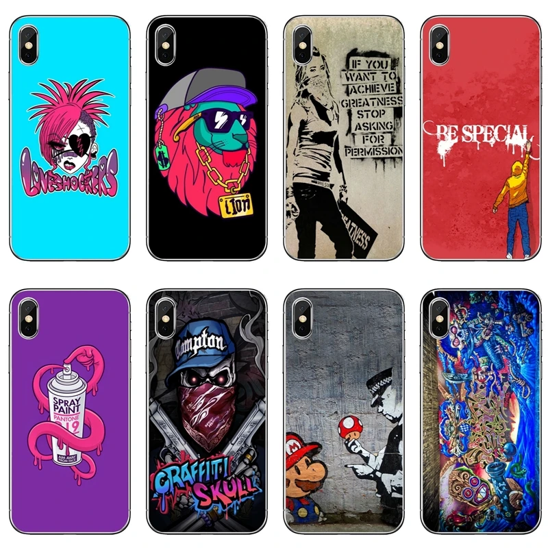 Funny Street Graffiti Wall Painting Phone Case For Samsung Galaxy S10 S9 S8 S7 S6 Edge Plus Lite S5 S4 Note 9 8 5 4 Soft Cover Phone Case Covers Aliexpress