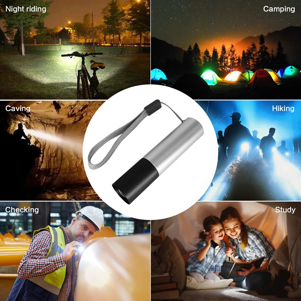 USB Перезаряжаемый Мини светодиодный фонарик 3 режима освещения водонепроницаемый фонарик телескопический зум стильная Портативная сумка