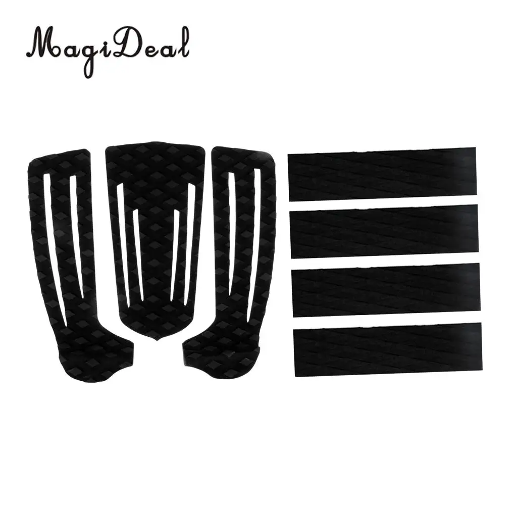 MagiDeal3 Pieces Non-Skid Traction Pad with 4 Pieces Surfing Surfboard Traction Funboard Pad Bar Grip