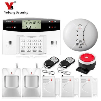 

YobangSecurity 433MHz Metal Remote Control Home Security GSM Auto Dial Alarm System Smoke Detector PIR/Door Sensor