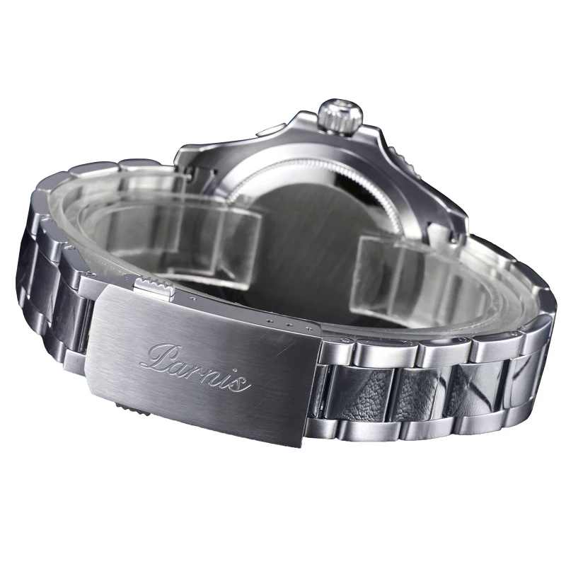 Parnis 40 мм черный циферблат автоматические механические мужские часы GMT Diver Мужские часы лучший бренд класса люкс Saphire Cristal relogio