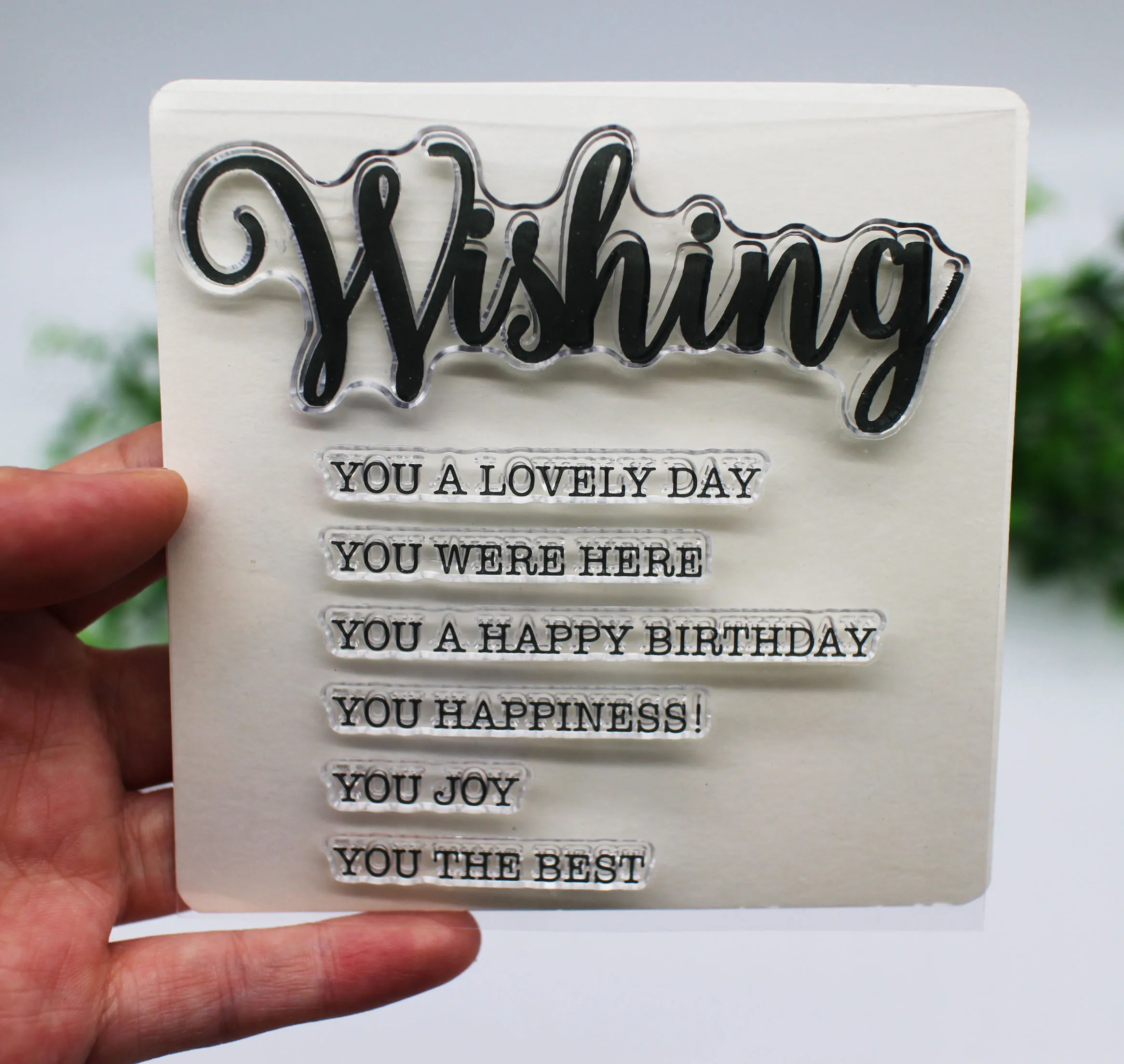 Прозрачные штампы с надписью Thank/wish/love/hug силиконовые пломбы для скрапбукинга