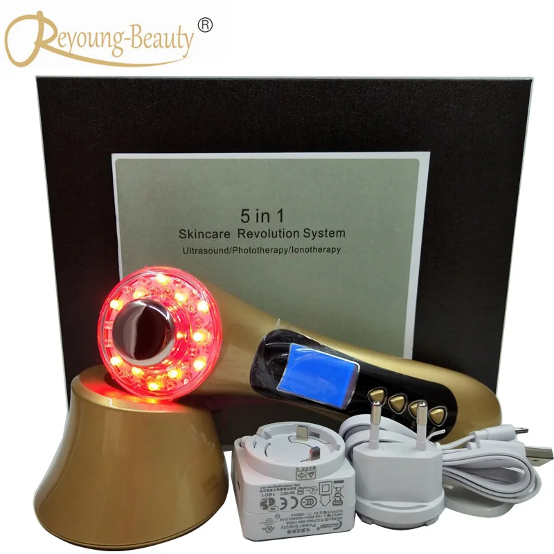 

5 IN 1 Galvanic Spa Ultrasonic Led Light Photon Skin Rejuvenation Facial Pores Cleanser Face Lift Firm Smoothing Beauty Machine