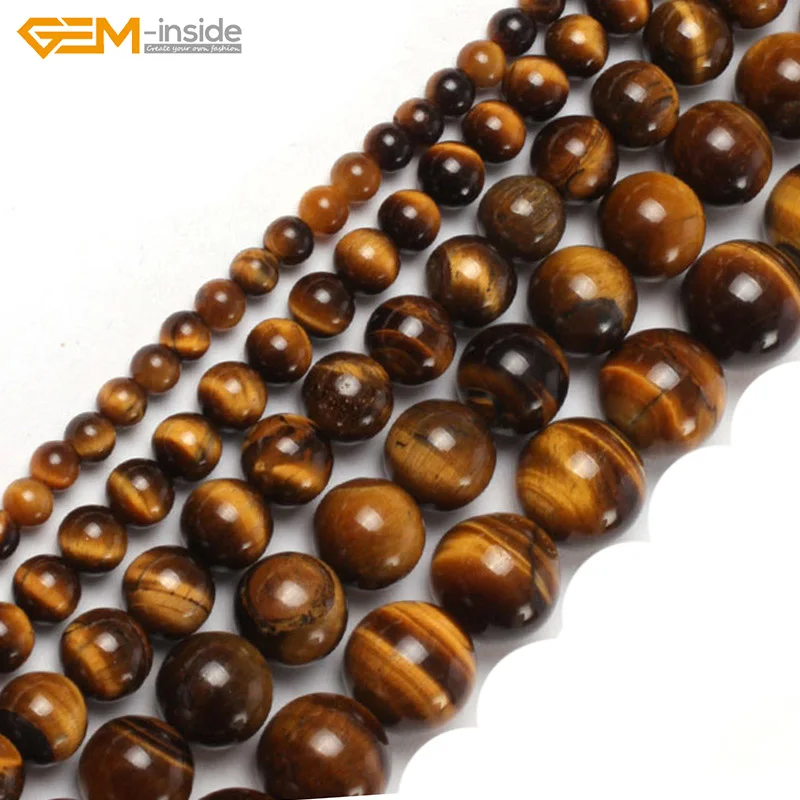 

Gem-insid 2-18mm Natural Stone Beads Round Yellow Tiger Eye Beads For Jewelry Making Beads 15'' DIY Beads Jewellery
