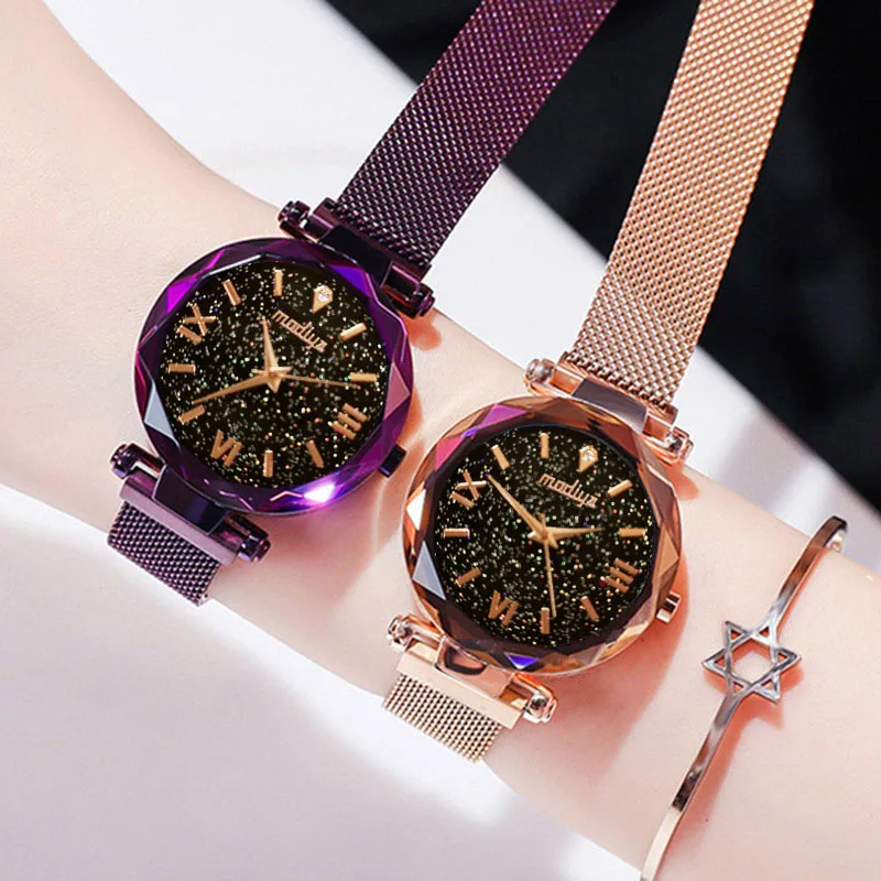 

Luxury Women Watches Magnetic Starry Sky Female Clock Quartz Wristwatch Fashion Ladies Dress Bracelet Dropshipping