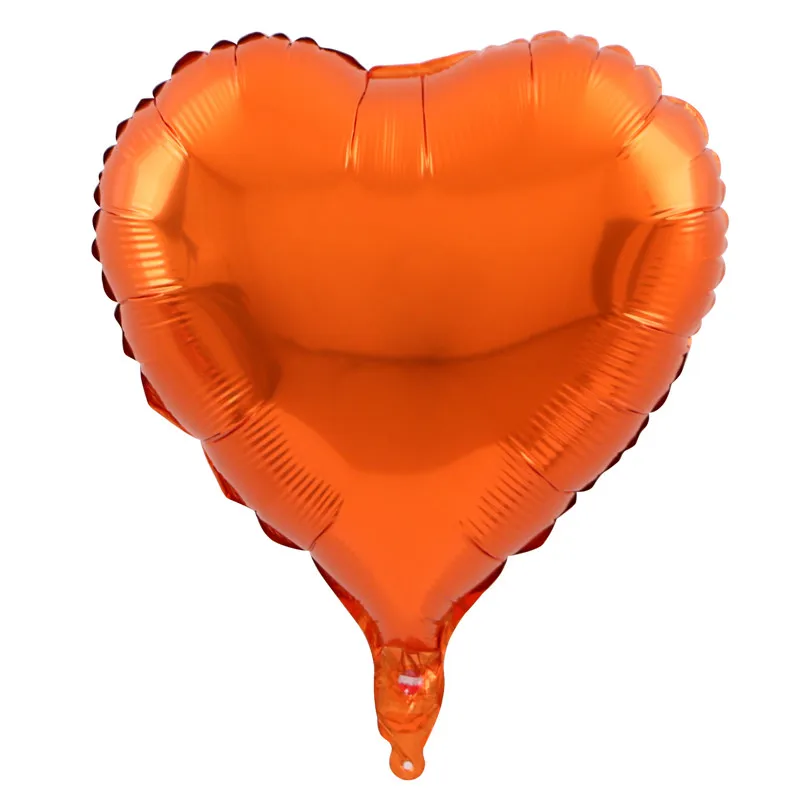 50 шт. 18 дюймов розовое золото красный розовый любовь фольга гелиевые шары в форме сердца свадьба день рождения шары День Святого Валентина Globos поставки - Цвет: Orange heart balloon