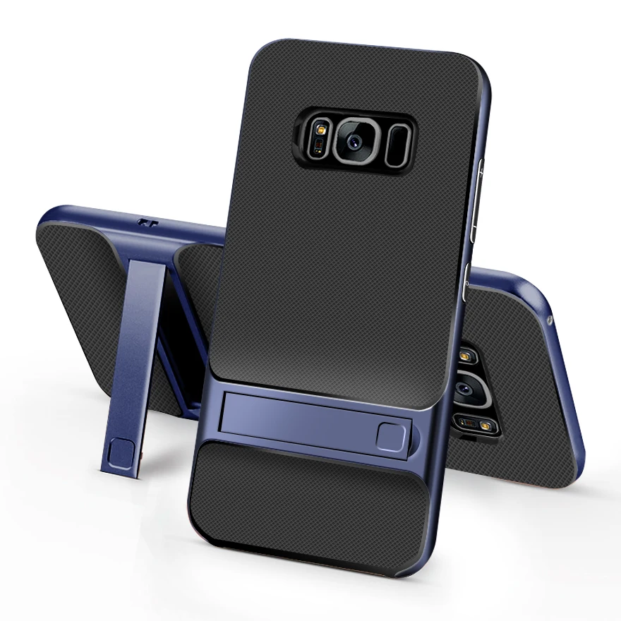 

Cases For Samsung Galaxy S8 / S8 Plus Case For S9 S10 e Plus Cover PC + Silicon Hybird Support Stand Phone Capa TPU Funda Coque