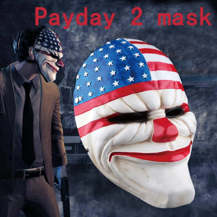 Payday 2 маска смолы The Heist Даллас/Волк/цепи/Косплей хокстона Хэллоуин ужас Клоун маскарад косплей карнавал костюм мужчины