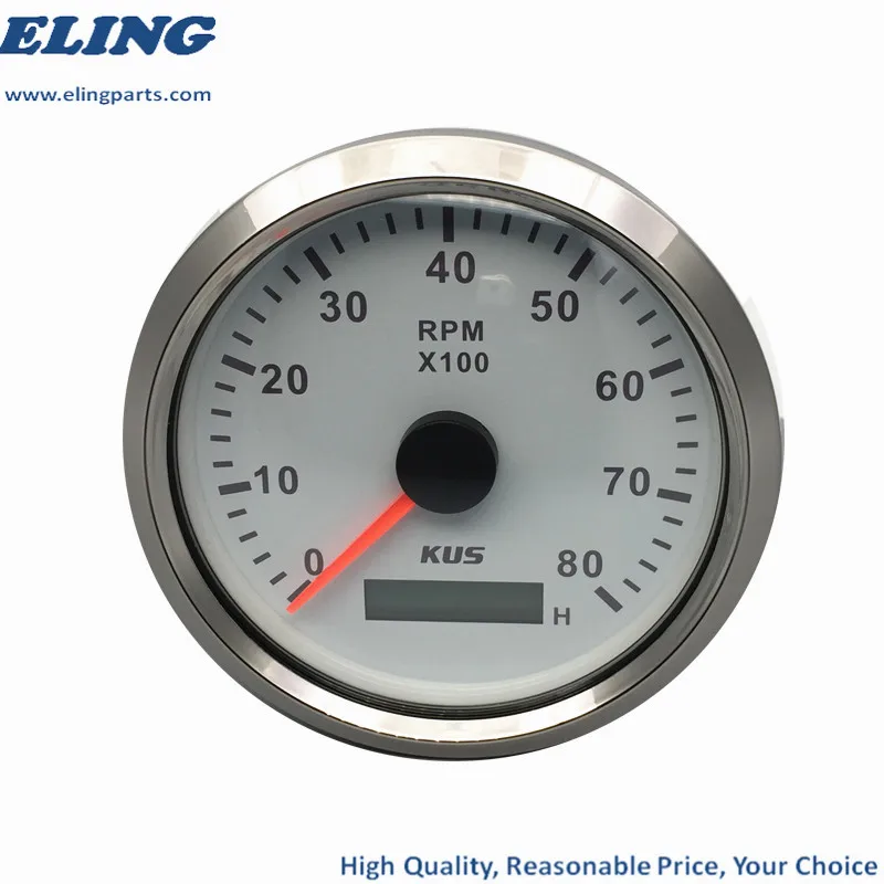 KUS Морской Тахометр с счетчиком времени лодка об/мин Тахометр 8000 об/мин 12 В/24 В с подсветкой