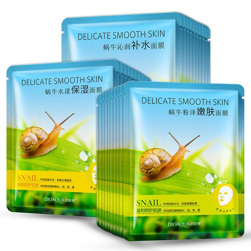

BIOAQUA Skin Care Women Snail Liquid Face Masks Moisturizing Oil Control Natural Essence Collagen Whitening Mask