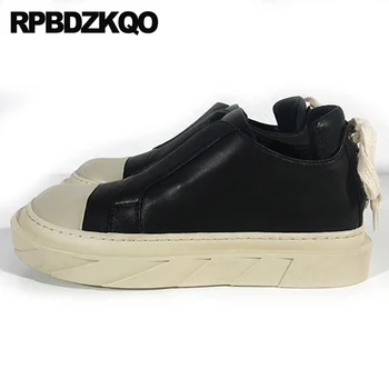 

elevator muffin women wedge fashion round toe rubber sole creepers platform shoes casual genuine leather lace up black thick