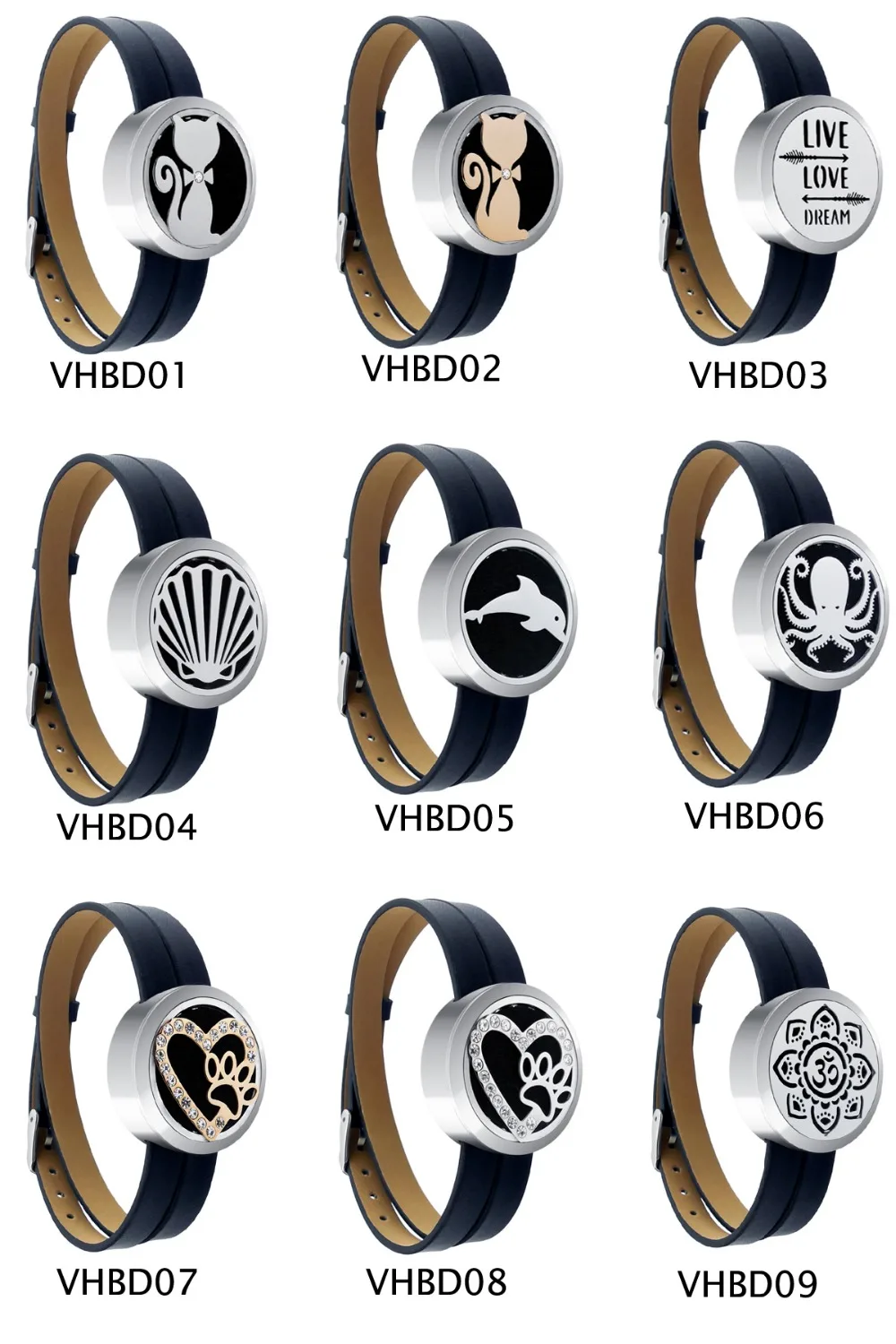 ZP-BS504-0 Diffuser Leather Locket Bracelet-2