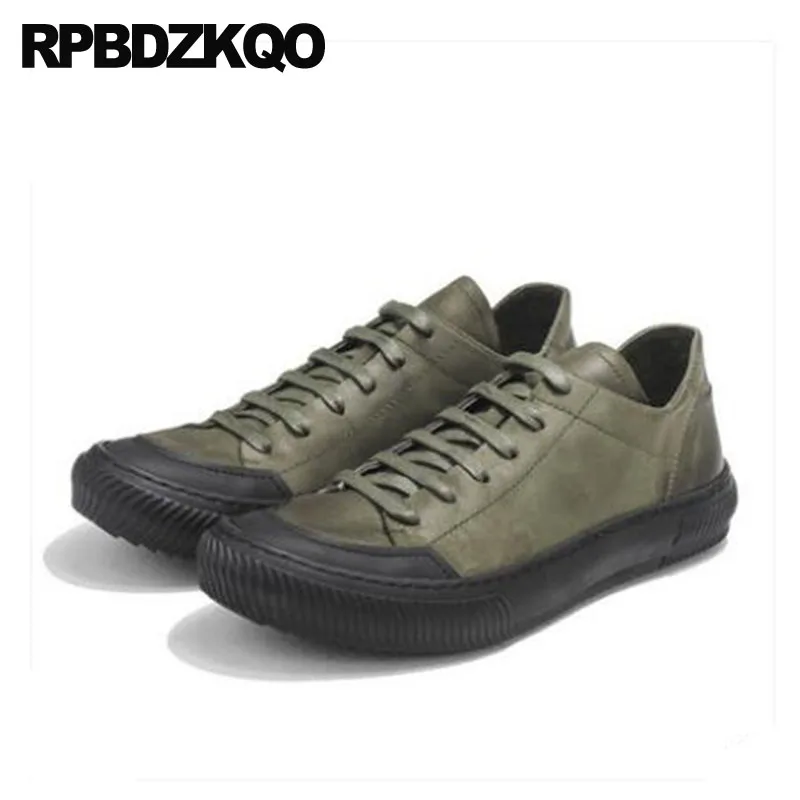 

Skate Designer Shoes Men High Quality Rubber Luxury Green Runway Casual Brand Genuine Leather Black Trainers Sneakers Lace Up