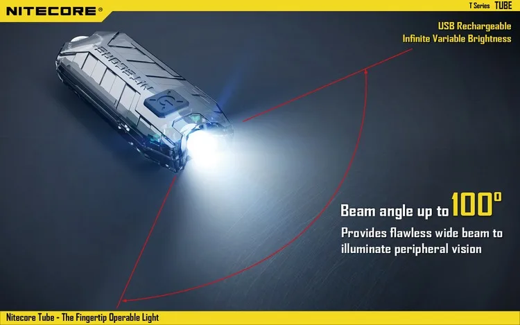 NITECORE трубчатый портативный светильник Micro-USB Перезаряжаемый EDC Карманный флэш-светильник водонепроницаемый мини-размер светильник вес 10 красочных ключей лампа