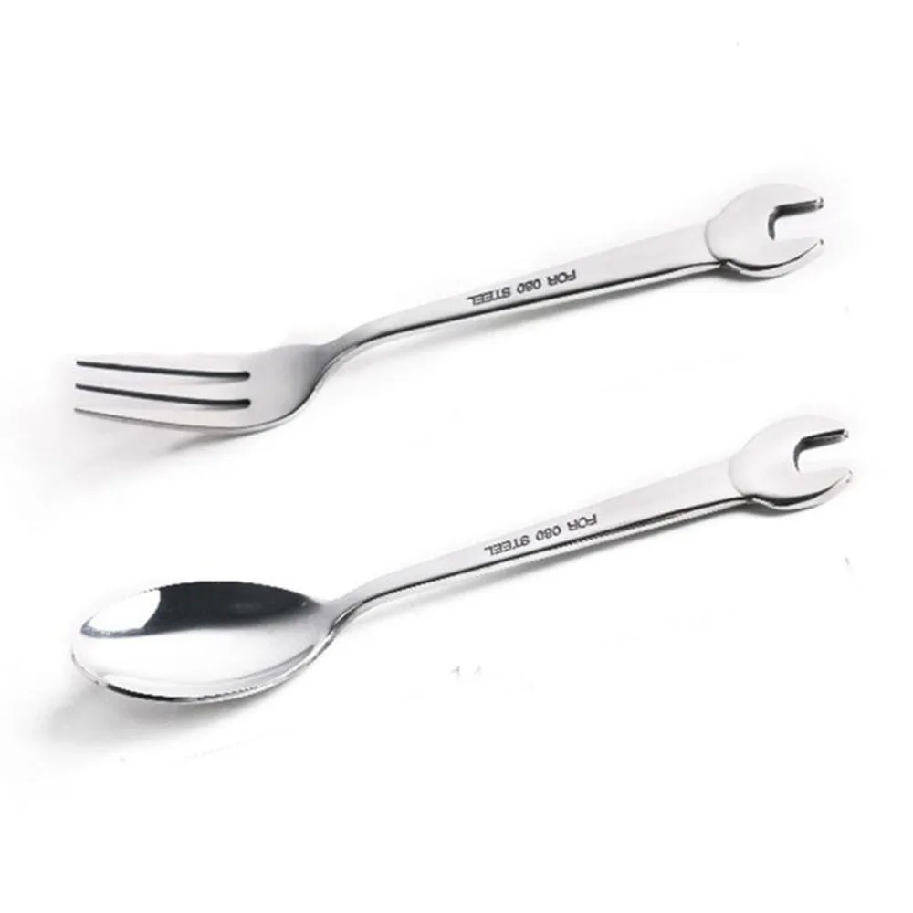 

Shovel/Wrench Shape Dessert Fork Dinner Set Stainless Steel Cutlery Set Kids Gift Dinnerware Set Kitchen Utensil Tableware